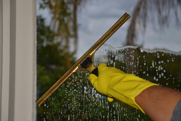 cleaning the window