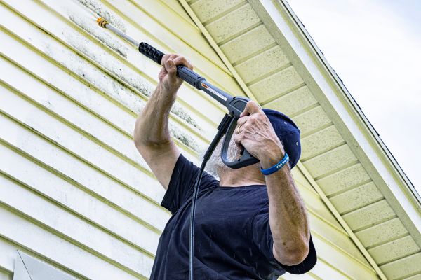 exterior wall power wash by Premier exterior